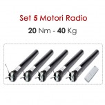 Pacchetto 5 Motoriduttori Wireless - 20 Nm | 40 Kg Pacchetto 5 Motoriduttori Wireless - 20 Nm | 40 Kg