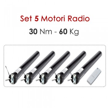 Pacchetto 5 Motoriduttori Wireless - 30 Nm | 60 Kg Pacchetto 5 Motoriduttori Wireless - 30 Nm | 60 Kg