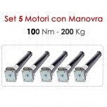 Pacchetto 5 Motoriduttori Avvolgibili con Sblocco - 100 Nm | 200 Kg Pacchetto 5 Motoriduttori Avvolgibili con Sblocco - 100 Nm | 200 Kg