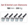Set 5 Motori con Manovra - 100 Nm | 200 Kg